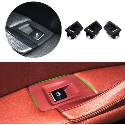 3pcs Car Interior Door Window Lift Adjust Switch Button Cover For BMW 5 Series F10 F18 2011 2012 2013 2014 2015
