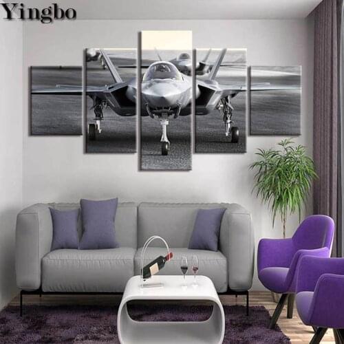 5 Piece 5d diy diamond embroidery Aircraft landscape full drill diamond painting Cross Stitch Rhinestone mosaic home decoration