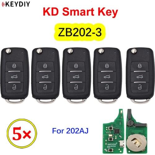 5PCS/LOT KEYDIY New Type ZB202-3 Multi-functional ZB Remote B5 Type 202AJ Smart Car Key for KD-X2