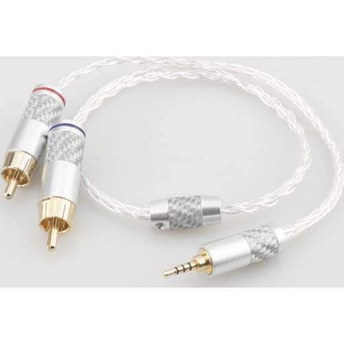Audiocrast 2.5mm TRRS Balanced Male to 2RCA Male for Astell&Kern AK100II, AK120II, AK240