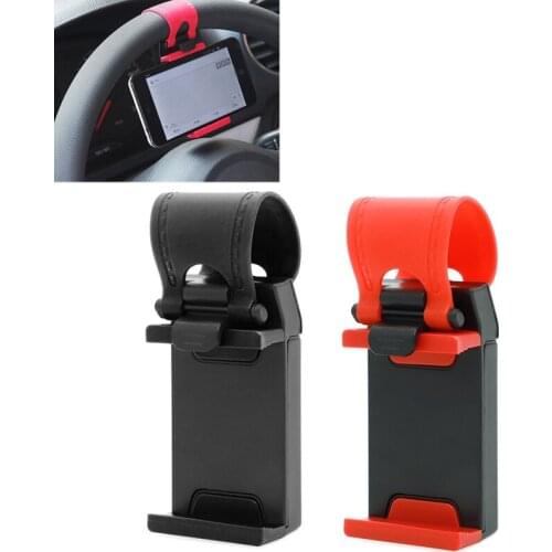 Car Phone Holder Car Steering Wheel Clip Mount GPS Mobile Phone Stand Holder For iPhone 12 8 7 7Plus 6 6s Samsung Huawei Xiaomi