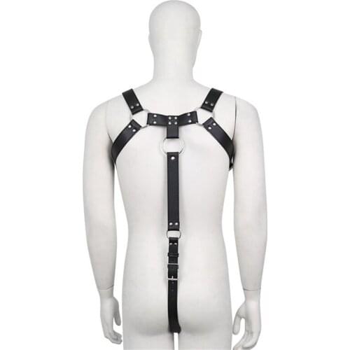 BDSM Men Fetish Leather Lingerie Sexual Chest Harness Belt Strap Punk Rave Gay Costumes for Adult Sex Gay Body Bondage Harness