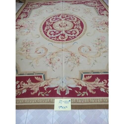 Free shipping 3x4meters European aubusson carpets for home decoration, French abusson hand weave rug