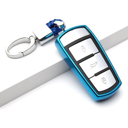 TPU Car Key Cover Protection Case For Volkswagen VW B6 B7 Passat 3C CC Maogotan Auto Key Skin Shell Bag Car Keychain Keyring