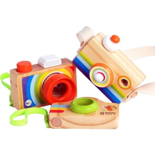 Kaleidoscope Wooden Camera Miniature Model 3 Type Polygon Mirror Ever Bee Eye Effect Montessori Interesting Childrens Toys Gift
