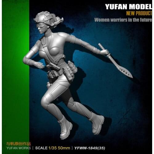 Yufan Model 1/35 Resin Soldier Model Kit Female Warrior YfWW35-1849