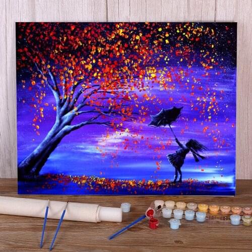 Natural Scenery Autumn Wind Paint By Numbers Complete Kit Acrylic Paints 40*50 Canvas Painting Decorative Wholesale