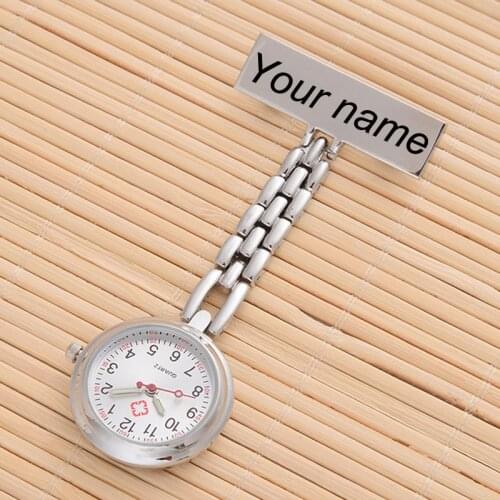 Personalized Customized FREE Engraved With Your Name TOP QUALITY Pin Brooch Stainless Steel Lapel Pocket Watch Fob Nurse Watch