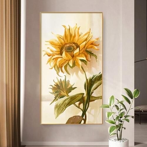 Nordic Sunflower Wall Art Canvas Paintings Modern Flower Floral Poster Print Wall Pictures For Living Room Bedroom Home Decor