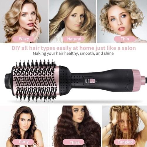 New One Step Hot Air Brush & Volumizer Hot Air Comb Roller Negative Ion Straight Hair Electric Dryer Salon Hair Straightener