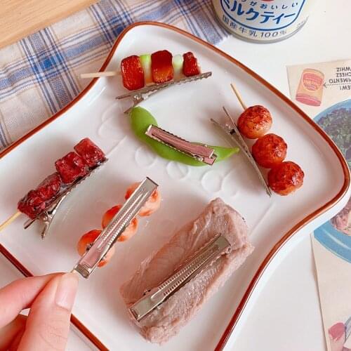 New Barbecue Vegetable Hairpin Hair Clip Style Barrettes Fashion Duckbill Metal For Girls Hair Accessories DIY Jewelry Headbands