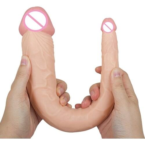 New Arrivals 14.17in Realistic Double Dildo for Women Lesbian Toys Females Masturbation Sex Tools Huge Black Dick Anal Penis toy