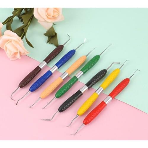 Dental Resin Filled Repair Equipment Double-edge Blade Shaping Restorations Tool Kit Silicone Handle