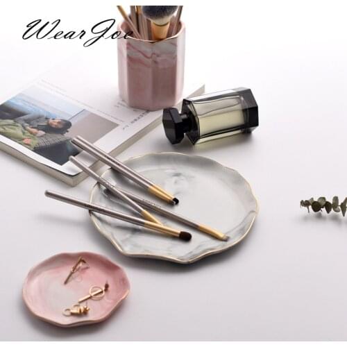 Jewelry Ring Earrings Storage Organizer Holder Ceramic Tray Small Dish for Desktop Decoration Cosmetics Necklace Display Support