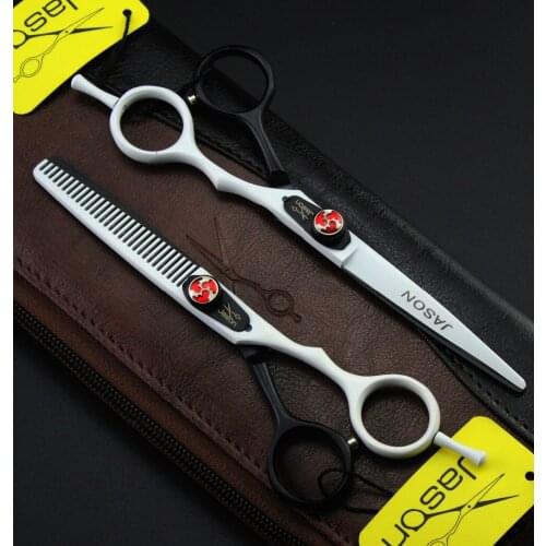 325# 6'' Brand Jason TOP GRADE Hairdressing Scissors JP 440C Professional Barbers Cutting Scissors Thinning Shears Hair Scissors