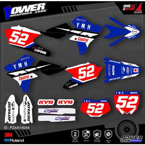 PowerZone Custom Team Graphics Backgrounds Decals 3M Stickers Kit For YAMAHA 14-18 YZ250F 15-18 YZ250FX WRF250 14-17 YZ450F 044