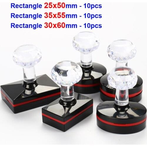 30pcs Rectangle 30x60mm + 35x55mm + 25x50mm+7MM Rubber Pad Flash Stamp Shell Photosensitive Material Selfinking Stamping