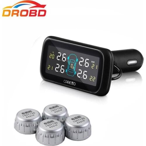 Tire Pressure Alarm Careud U903 4 External Sensors Min Sensor Tyre Pressure Monitoring System Car TPMS Tire Pressure Alarm DIY