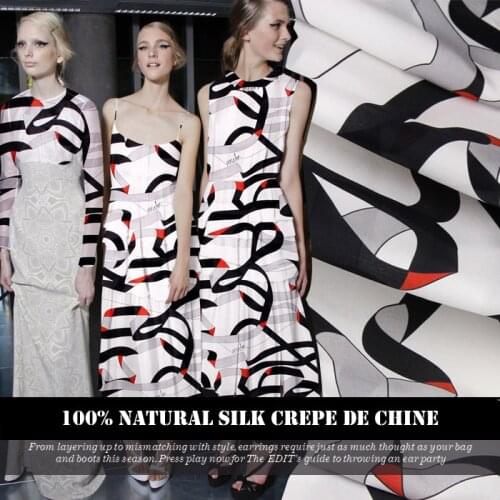 CNUM SCD036 100% Natural Silk Crepe De Chine/Flowing Ribbon/Silk Fabric /Width 1.48yd Thickness 12mm