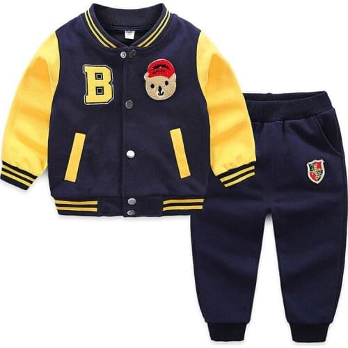 2020 spring boy girl clothes sets fashion cotton kids Baseball Jerseysweatshirts+Haren pants Suit 2 piece baby Children clothes