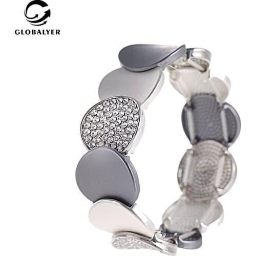 Explosion model European and American fashion Frosted bracelet Crystal color matching disc Hand jewelry Free shipping 345