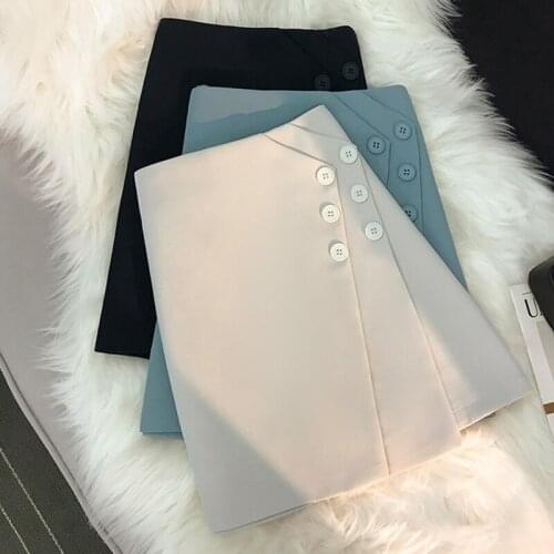 Spring and summer high waist skirt women fashion solid color A-line pleated zipper feminine mini skirt