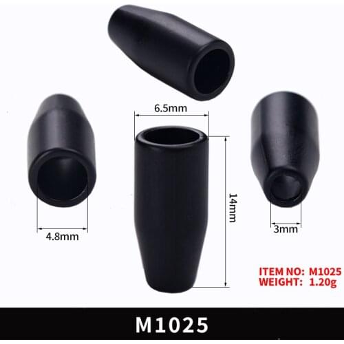 50pcs Silver/Black Plastic Bell Stopper Without Lid Cord Lock Ends Toggle Clip Rope for Sportswear Backpack Bags DIY Kits