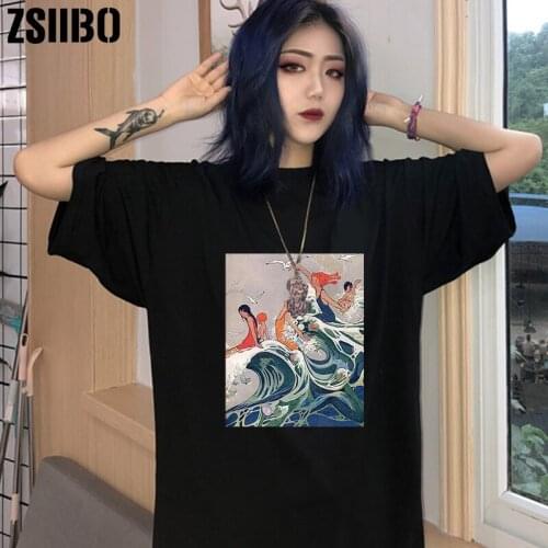Women Harajuku T-shirt clothing Top vintage vegan punk ropa mujer jersey print TShirt Female clothes chemise Short Sleeve Shirt