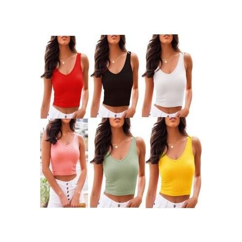 Summer T Shirt Women 2021 pure color sleeveless vest fashion hot style show hilum Female Tee Tshirts dropshipping AYJ001