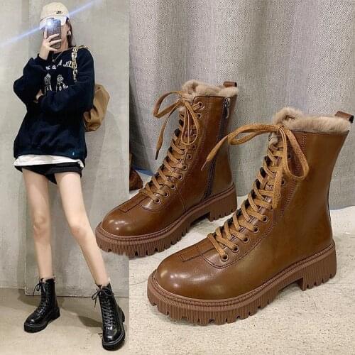Women Boots Warm Fur Ankle Boots for Women Snow Boots Women Shoes Fashion Boots Female Outdoor Casual Shoes Women Flats Booties