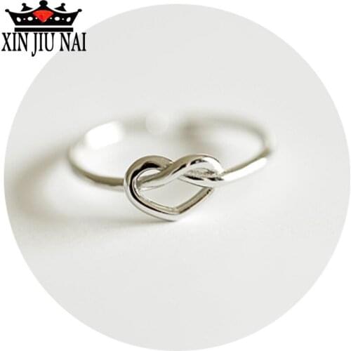 Anillos Silver Simple Personality Stunning Love Knot Infinity Ring Heart Ring For Women Bridal Wedding Engagement Jewelry Gifts