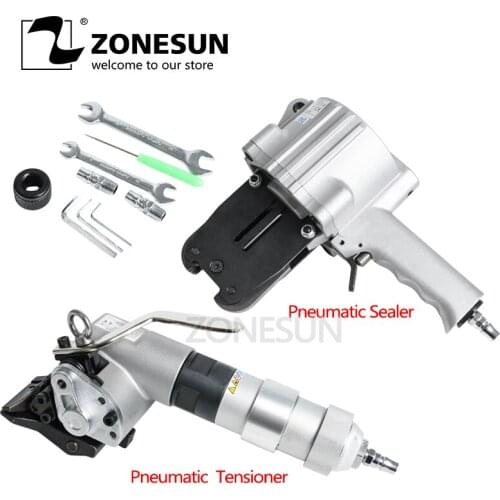 ZONESUN KZS-40/32 Penumatic Steel band packing Tools Pneumatic steel band Sealer and tensioner for steel lumer bricks