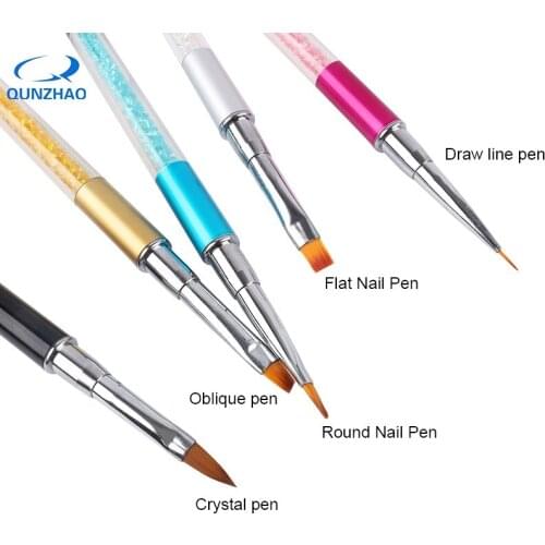 Painting Bead Nail Art Penhinestone Metal Nail 5style Art Sculpture Carving Brush Acrylic Liquid Powder Flower Shaping