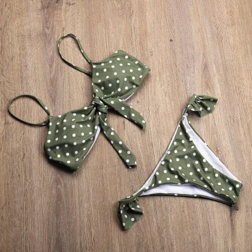 2020 swimwear European and American polka dot split print bikini AliExpress hot swimsuit XYY-122