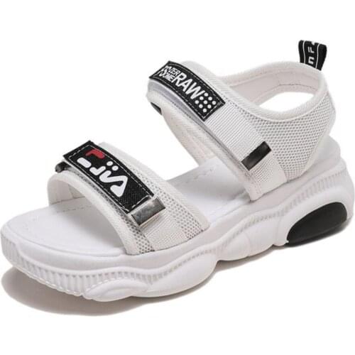 2021Hot New Summer Women Sandals Buckle Design Black White Platform Sandals Comfortable Women Thick Sole Sports Beach Shoes