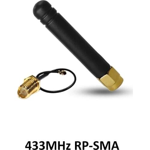433Mhz Antenna 3dbi GSM 433 mhz lora antena RP-SMA Connector Rubber Lorawan antenna IPX to SMA Male Extension Cord Pigtail Cable