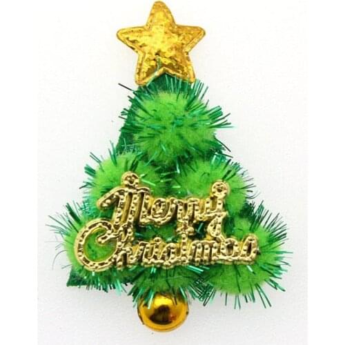 50pcs Glitter Pom poms Merry Christmas Home Decoration Flatback Flet Green Xmas Tree Party DIY Accessories