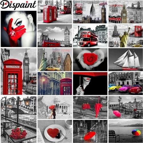 Dispaint Full Drill Diamond Painting "London street scenery" DIY Picture Of Rhinestone 5D Diamond Embroidery Cross Stitch Decor