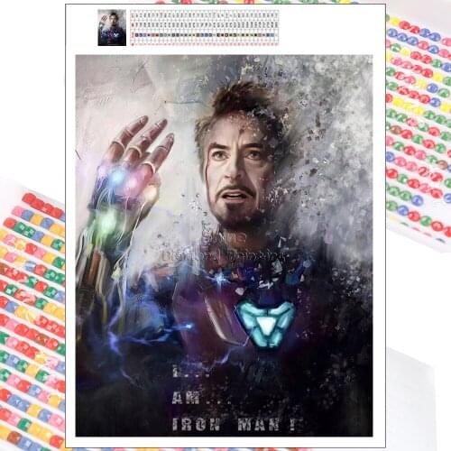 Diamond Painting Marvel Iron Man Infinite Gems 5D Art DIY Hobby Mosaic Rhinestone Full Square Round Drill Mural Home Decoration