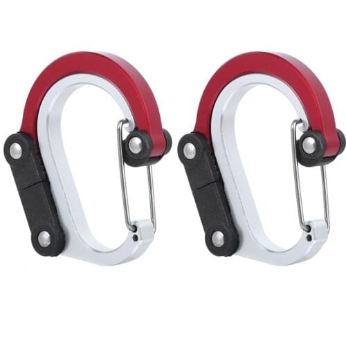 Aluminum Carabiner Multi‑Function Outdoor Travelling Quick Hanging External Buckle Tool Parts 2 Pcs