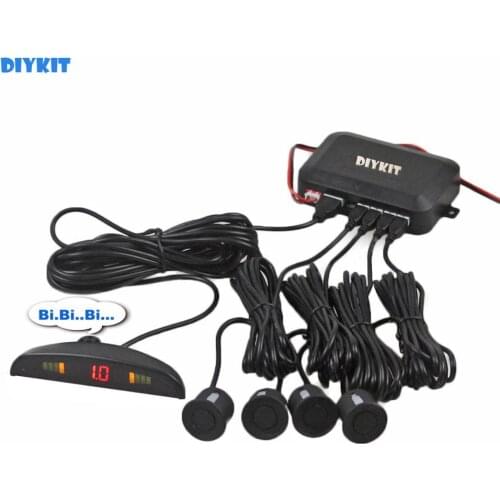 DIYKIT Black Sensors Car Parking Radar Sensor Backup Radar System with LED Backlight Display