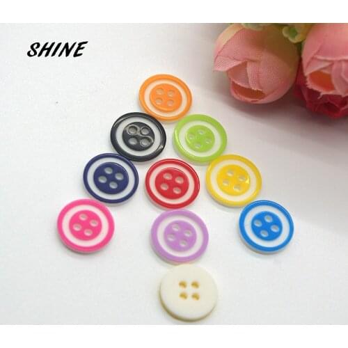 SHINE Resin Sewing Buttons Scrapbooking Round Multicolor Four Holes 13mm Dia. 50PCs Costura Botones decorate bottoni botoes