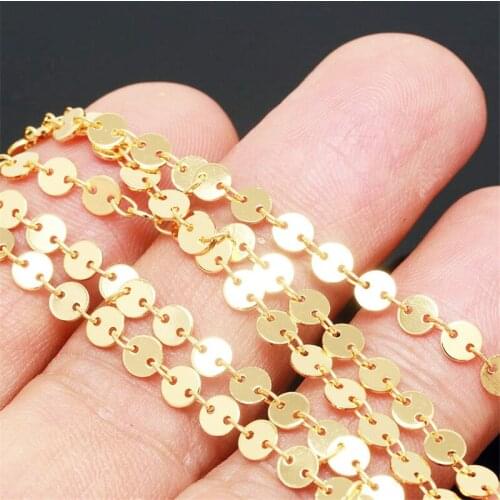 Real 14K Gold Filled 4mm Round Sequin Disc Chain DIY Necklace Gold jewelry Minimalist Gold Filled Chain DIY Jewelry
