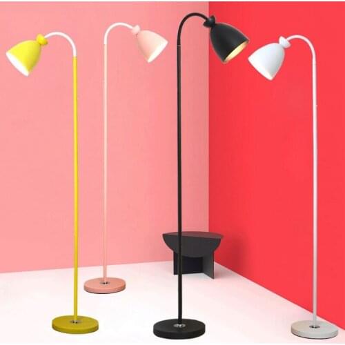 Tiooka INS Colorful Eye-caringLED Reading Floor Light 360° Adjust Minimalist Dimmable Floor Lamps Stand with Remote Control