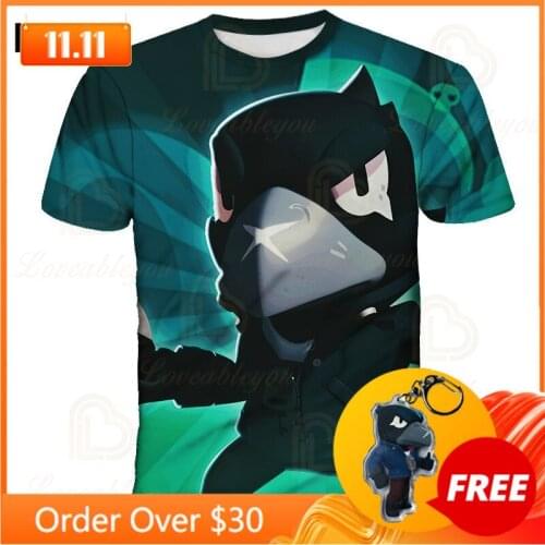 Sandy Crow Leon Childrens Wear Kids T-shirt Browlers Game 3d Tshirt Teen Clothes Shirt Boys Girls Short Tops