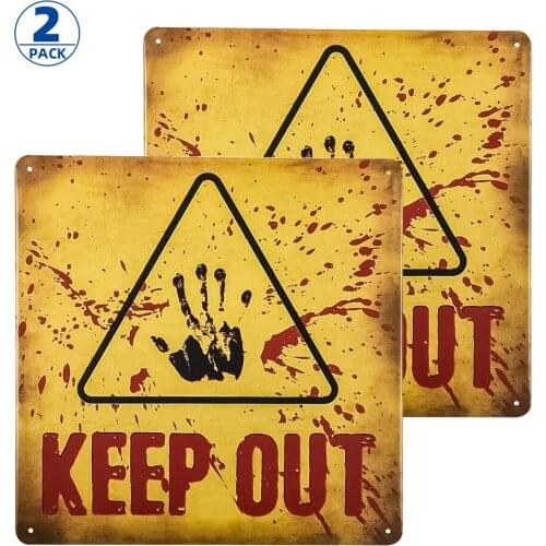 DL-Keep Out Sign,Danger Dinosaur Area Keep Out Sign,10x10 inch UV Printed, Easy to Mount (2-Pack)