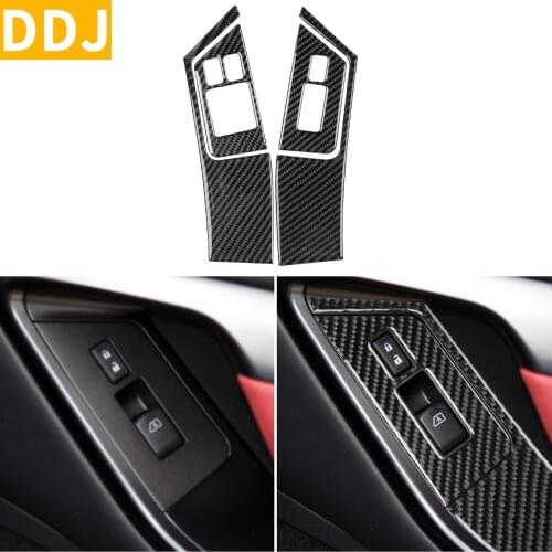 For Nissan GTR R35 2008-2016 Carbon Both Side Door Control Panel Sticker Window Lifter Switch Buttons Cover Trim Car Accessories