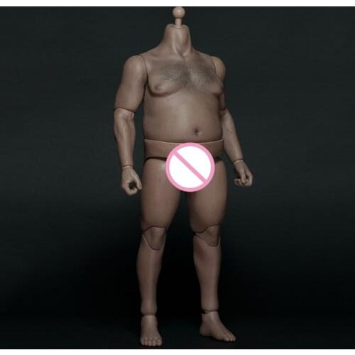 1/6 Scale AT018 Fat Man Male Boy Body Figure Military Chest Fat Meat Similar 12" Soldiers Action Figure Body Toys Dolls