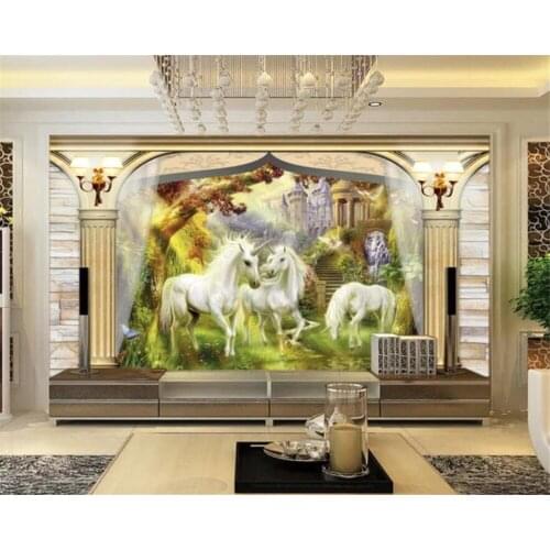 Beibehang Custom wallpaper 3d photo murals papel de parede European-style air horse living room murals 3d wallpaper papel parede