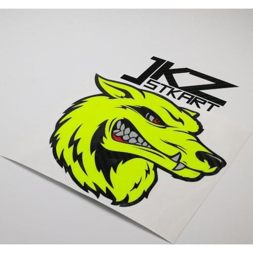 JKZ STKART Vinyl Die Cut Multi-layer Stickers Decals Cartoon Angry Wolf Head 12 x 12cm for ATV Motor Bike Truck Helmet Sticker